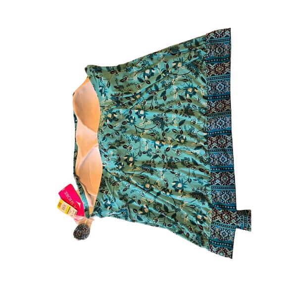 A SHORE FIT! Blue Boho Print Swim Top Removable /Convertible Straps Size XXL - Picture 5 of 7